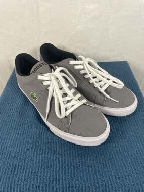 Lacoste Men's Graduate Vulc FB Grey Canvas Sneakers Size 9